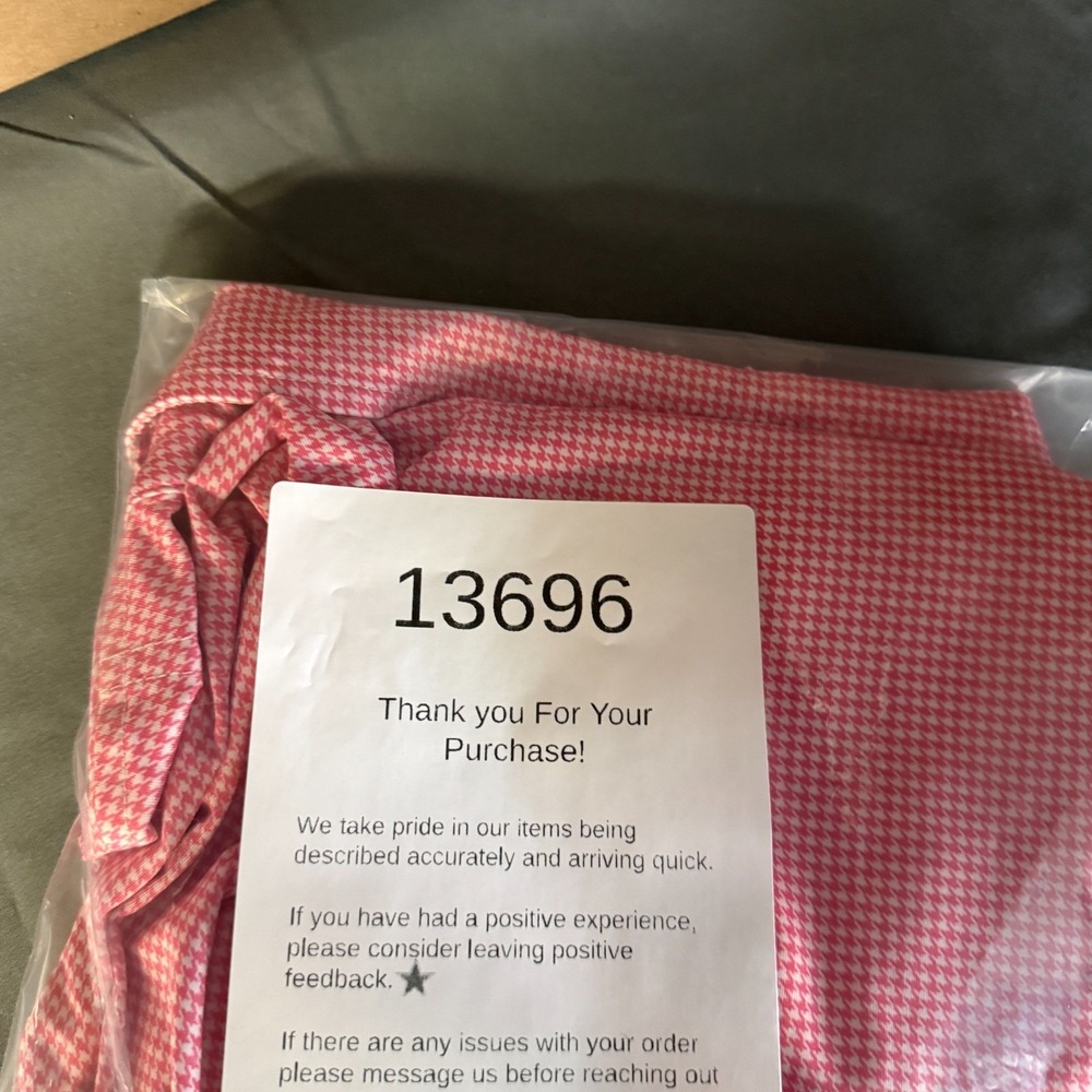 FootJoy Polo Shirt Mens Large Pink Houndstooth Geometric Golf Performance Travel - Picture 11 of 11